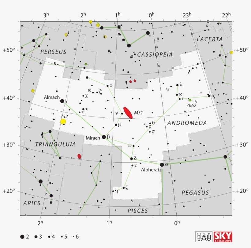 Andromeda Constellation Star Chart, transparent png download