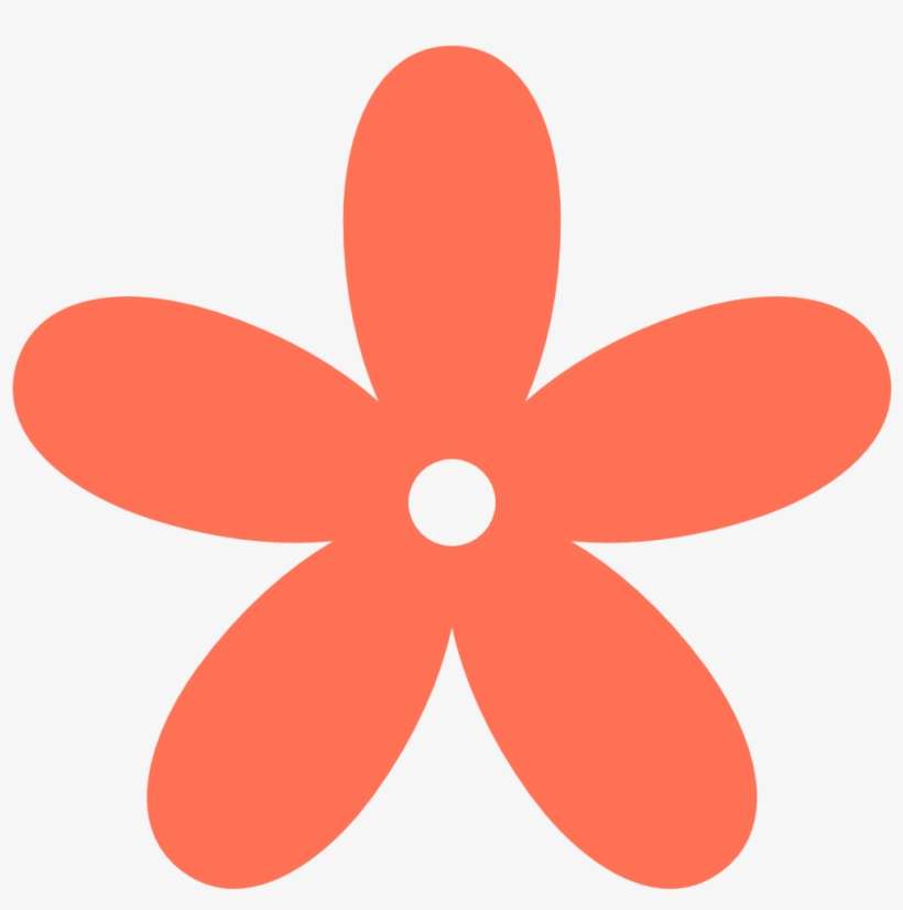 Coral Color Flowers Clipart - Pink Flower Clipart PNG Image