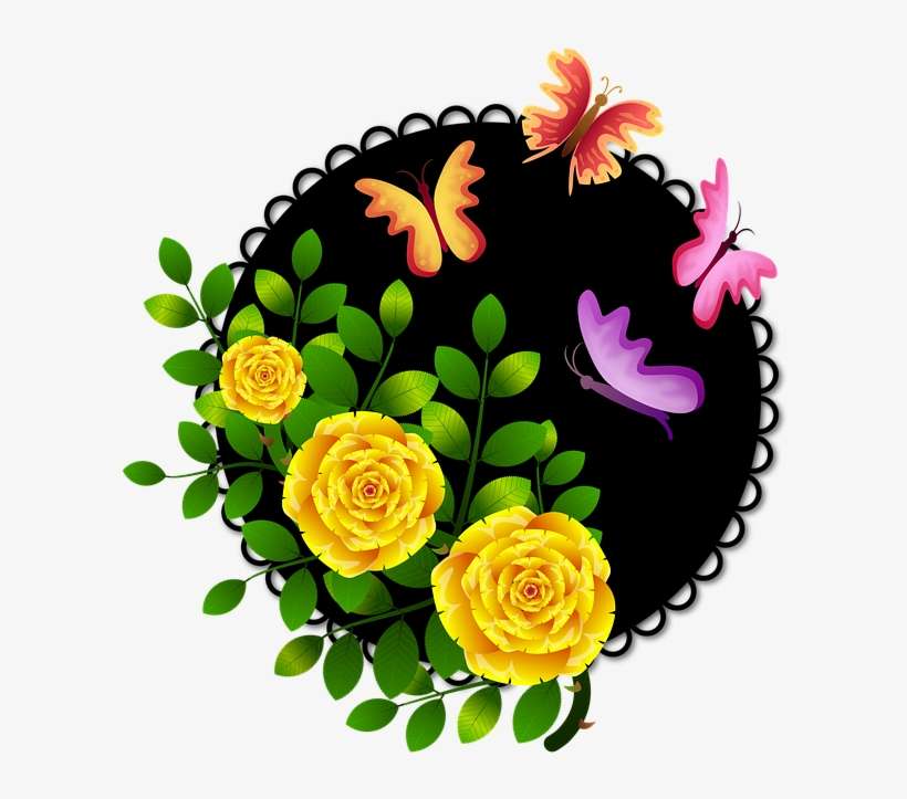 Roses, Butterflies, Flowers, Floral, Flowery, Branch - Imagenes De Rosas Con Mariposas, transparent png download