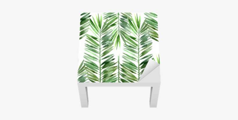 Watercolor Palm Tree Leaf Seamless Lack Table Veneer - Materiał W Liście Palmy, transparent png download