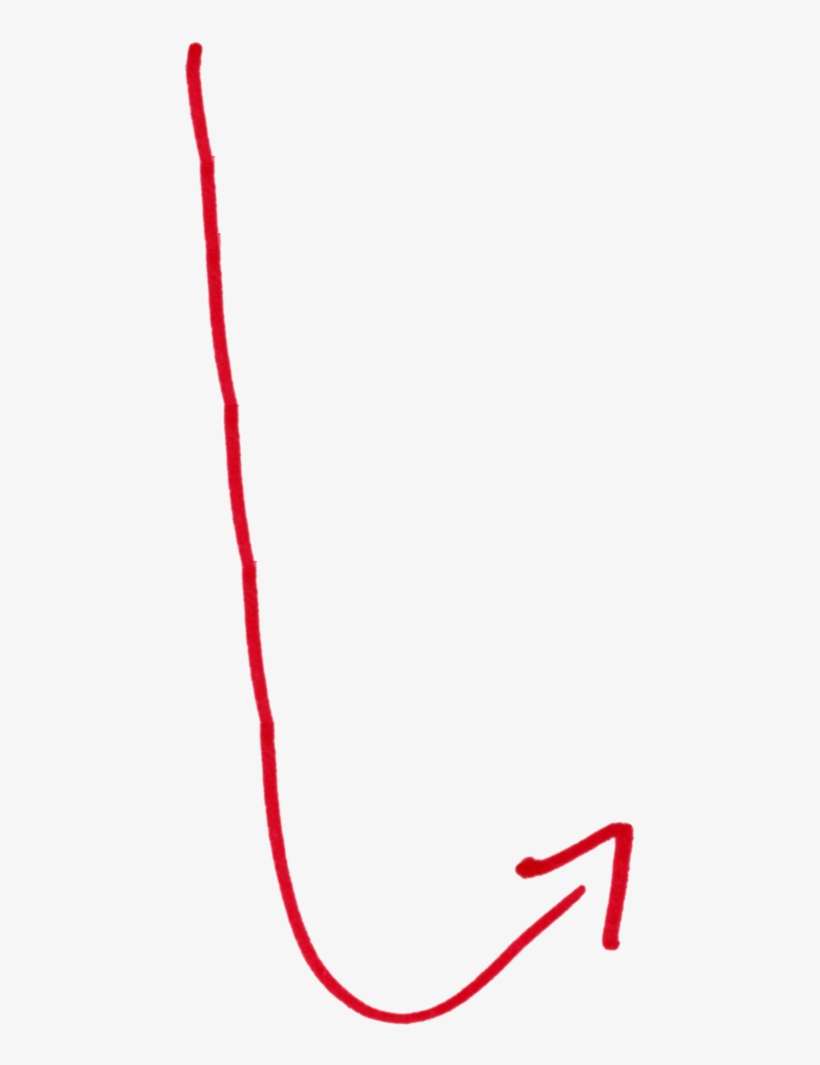 Hand Drawn Curved Arrow - Curved Arrow, transparent png download