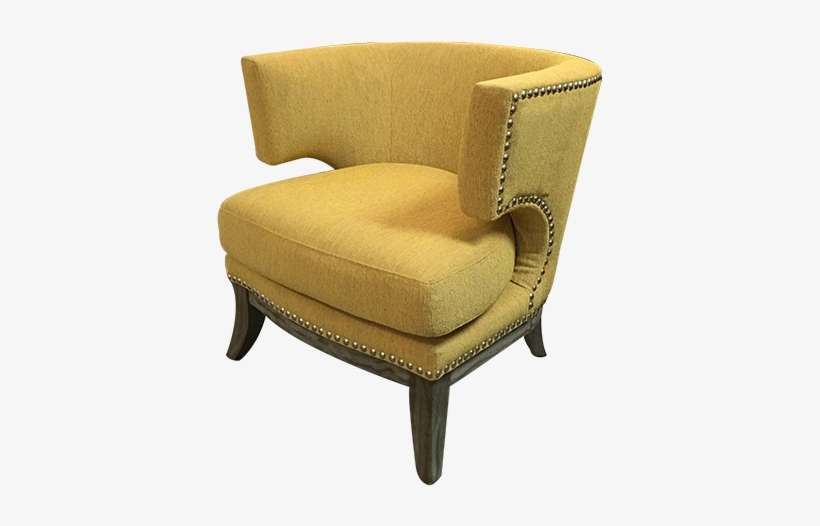 New Barrel Back Nail Head Trim Bumble Bee Yellow Upholstered - Chair, transparent png download