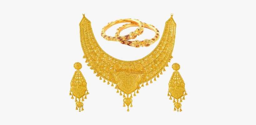 Gold Jewelry Png Photos - Gold Jewellery Set Png, transparent png download
