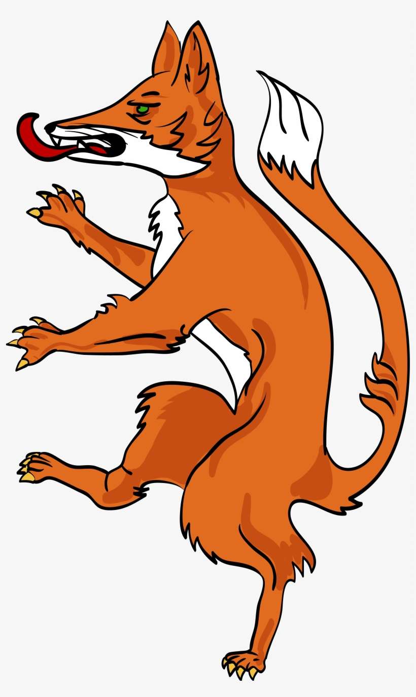 Fox Clipart Medieval - Coat Of Arms Supporter Fox, transparent png download