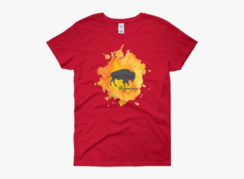 Wyoming Watercolor Burst Bison - King And Queen T-shirt, Couples, King, Queen, Married,, transparent png download