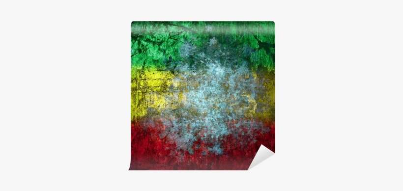 Red, Yellow, Green Rasta Flag On Concrete Wall Wall - Yellow, transparent png download