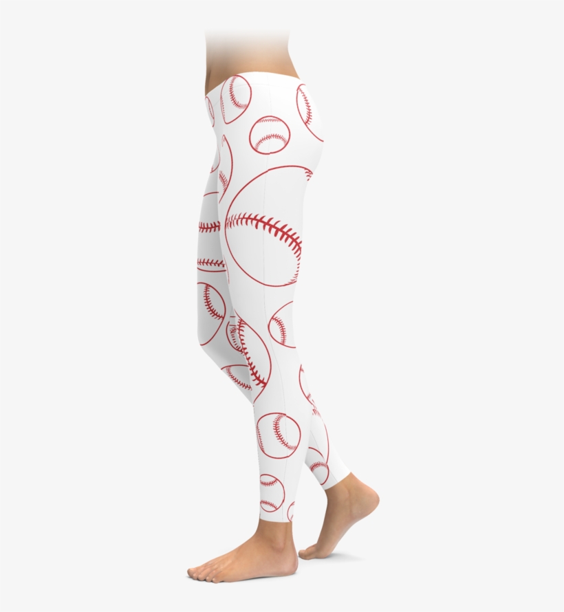 White Large Baseball Outline Leggings - Tights, transparent png download
