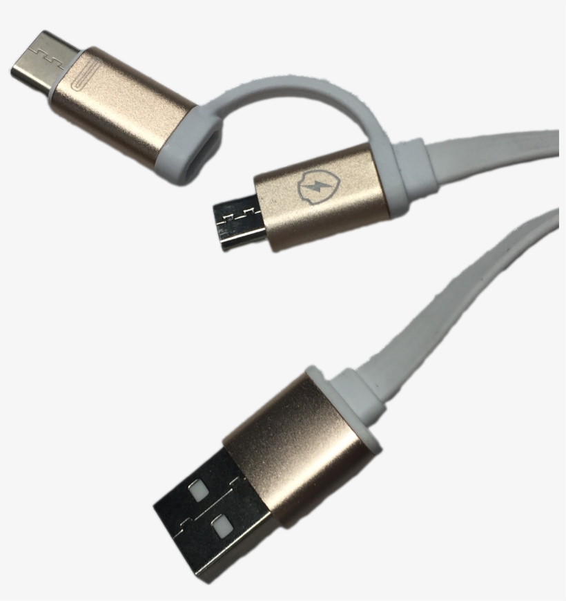 2 In 1 Usb Charging Cable Dual Android And Iphone Plug - Usb Cable, transparent png download