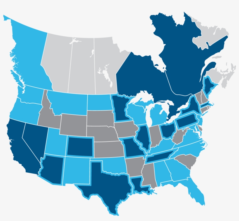 Canada Map United Contiguous States State Blank Clipart - Optimal Currency Area Map, transparent png download