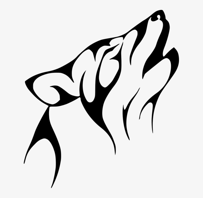 Wolf Howling Clipart 14, - Wolf Tattoo On Paper, transparent png download