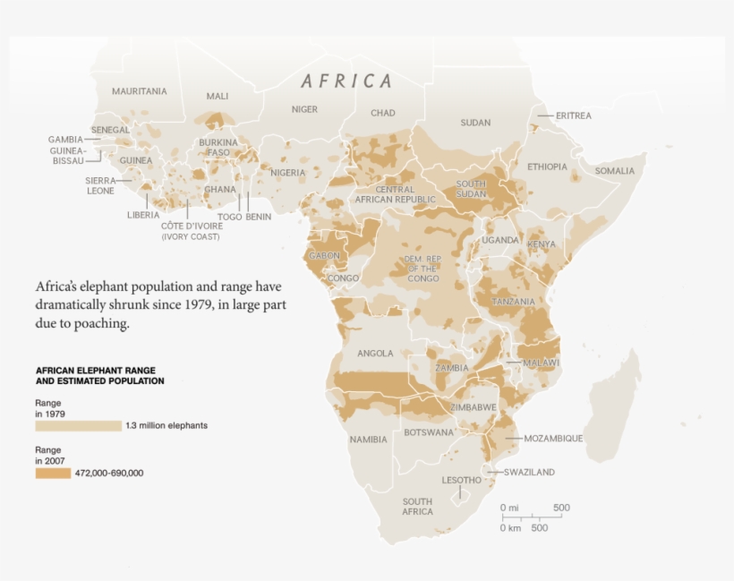 Elephant Slaughter Slide - Map Of Africa Transparent Background, transparent png download