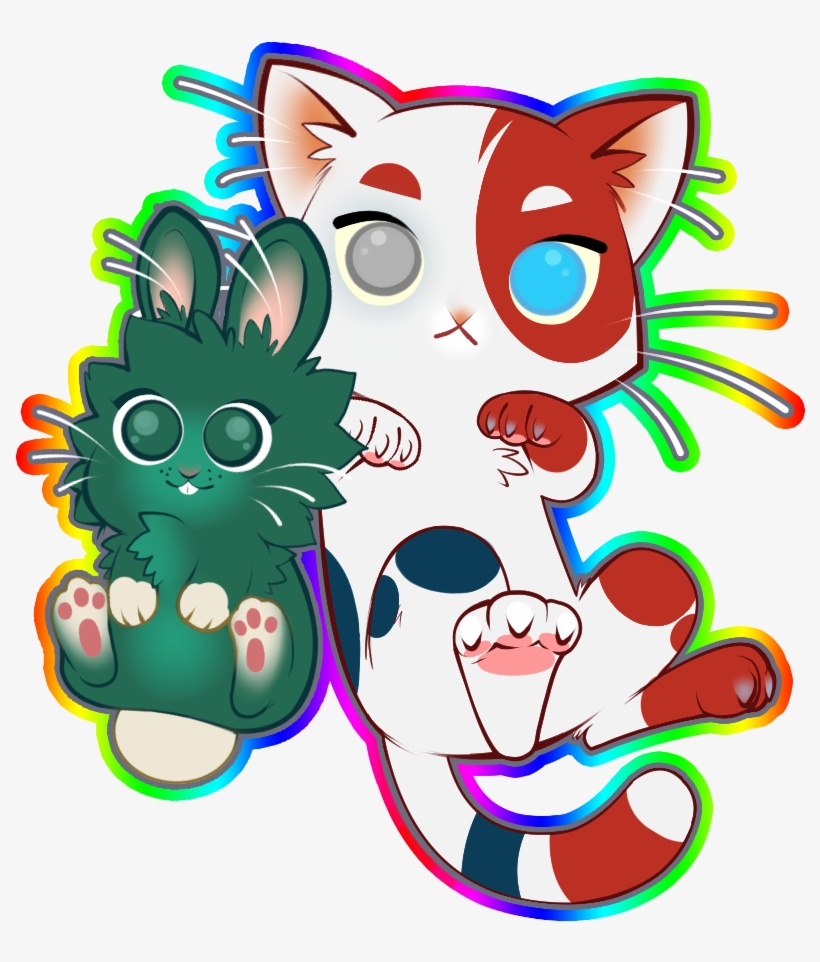 Tododeku Pets Todokitty & Midoribunny - Cartoon, transparent png download