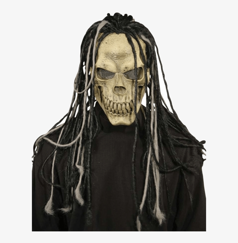 Skull Mask - Scary Halloween Mask With Hair, transparent png download