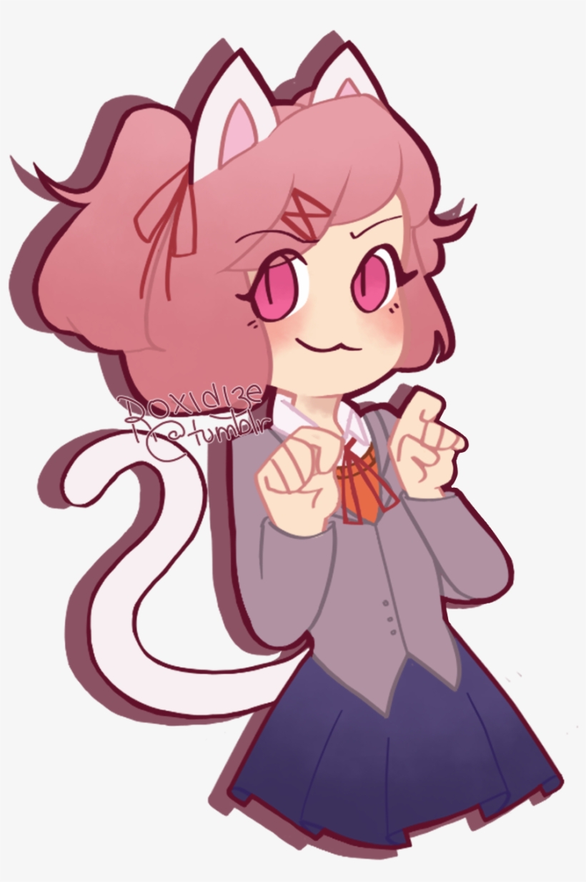 Natsuki Doki Literature Club - Doki Doki Natsuki Cat, transparent png download