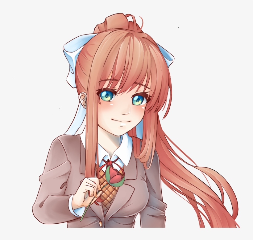 Monika ,doki Doki Literature Club,foreign Vn, - Cartoon, transparent png download
