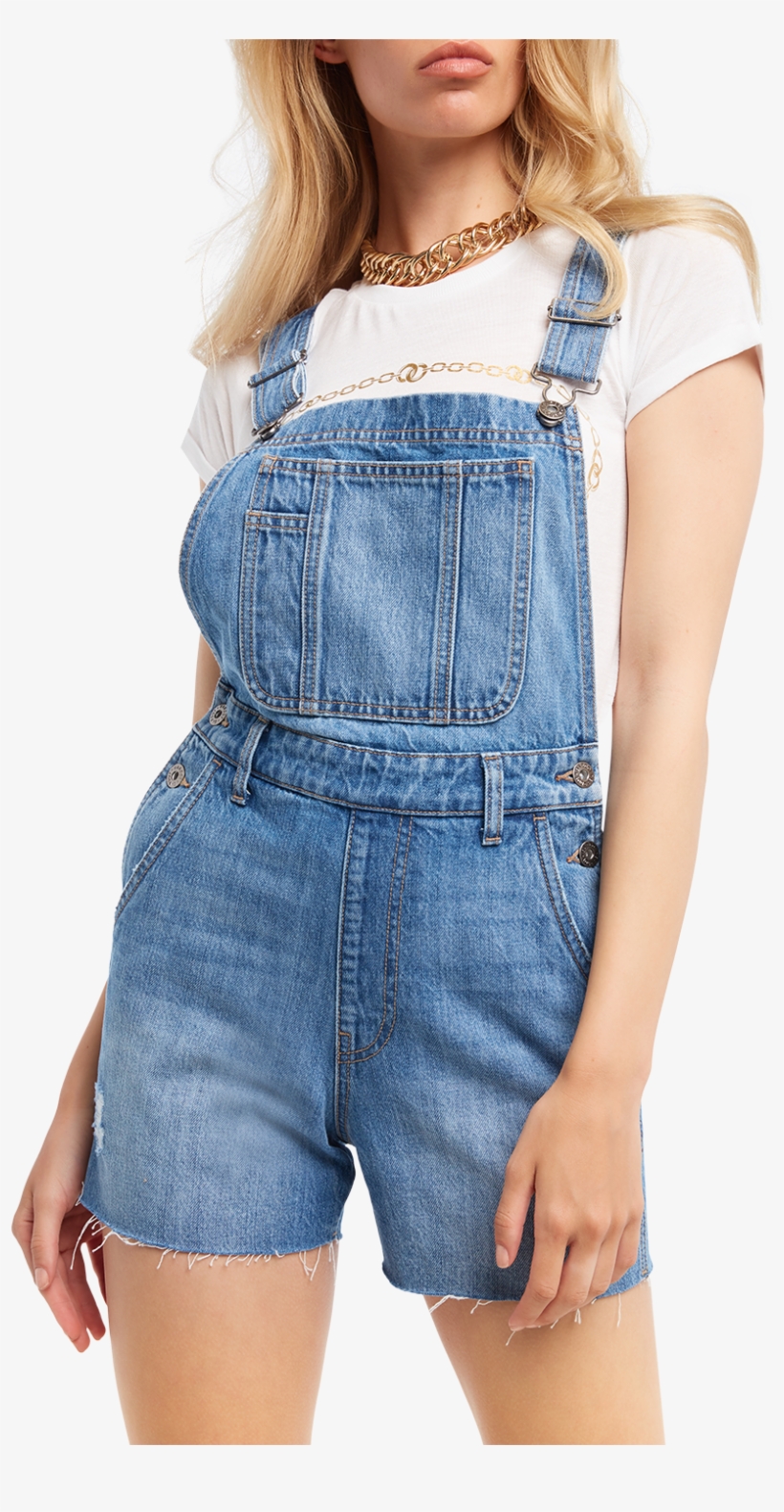 Denim Short Overall In Colour Citadel - One-piece Garment, transparent png download