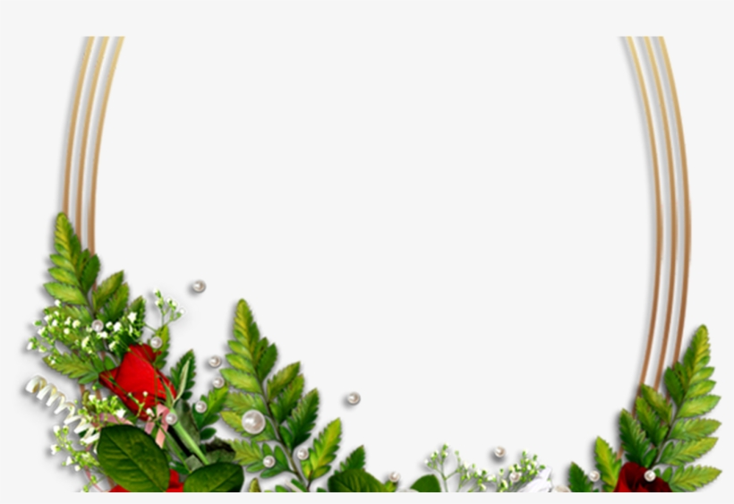 Oval Transparent Photo Frame With Flowers Wedding Frames - Death Photo Frame Png, transparent png download