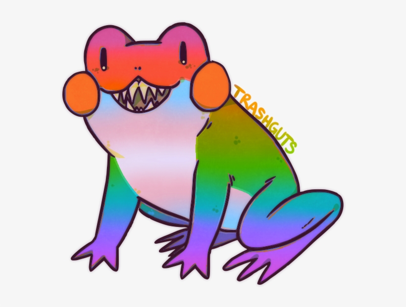 Frog With Gradient Rainbow Overlay And A Trans Flag, transparent png download