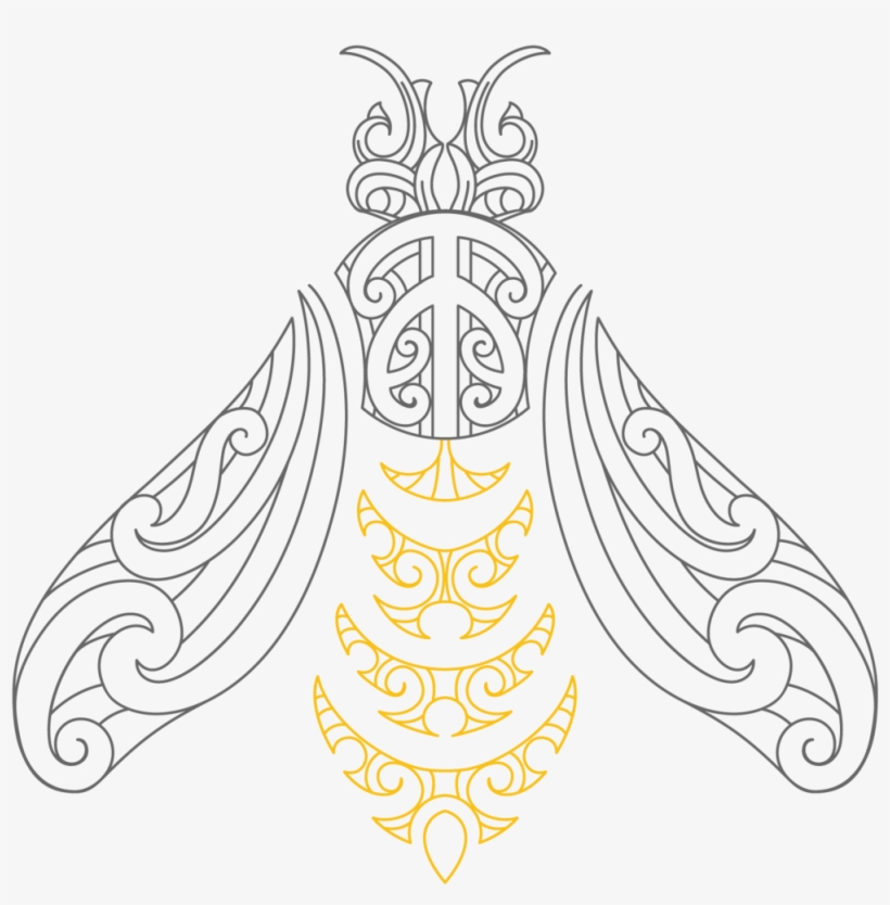 Dark Bee - Maori Bee Design, transparent png download
