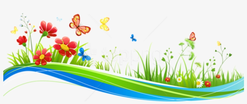 Free Png Download Transparent Decoration With Flowers - Clipart Flowers And Butterflies Png, transparent png download