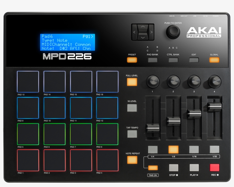 The Mpd 226 Is A Midi Map-able Beat Production Controller - Pad Controller For Ableton, transparent png download