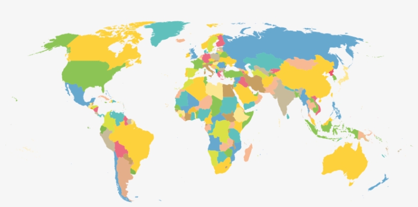 Earth Globe Plane Transprent Png - World Map Flat Png, transparent png download