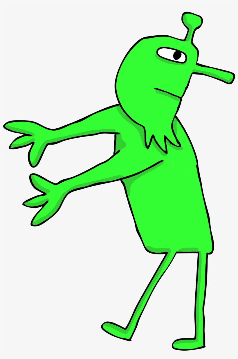 Drawn Alien Green Alien, transparent png download