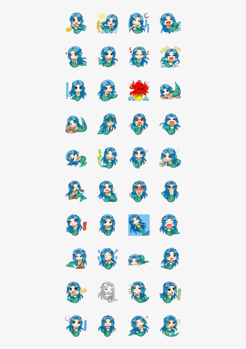 Naoki, Little Cute Mermaid Girl - สติ๊กเกอร์ ไลน์ นาง เงือก, transparent png download