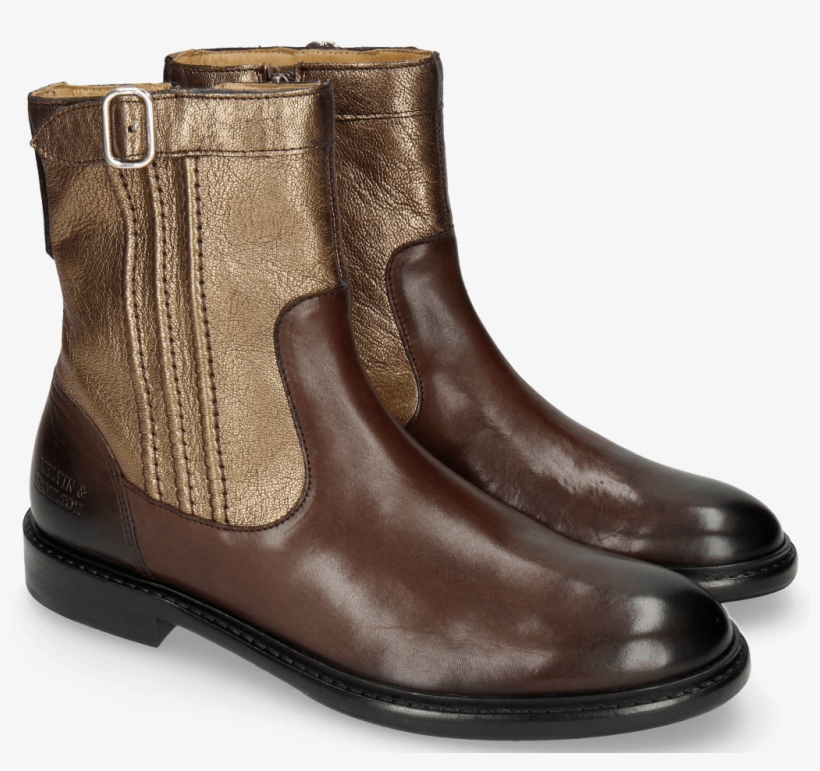 Ankle Boots Sally 85 Mogano Nappa Aztek Bronze Rivets - Shoe, transparent png download