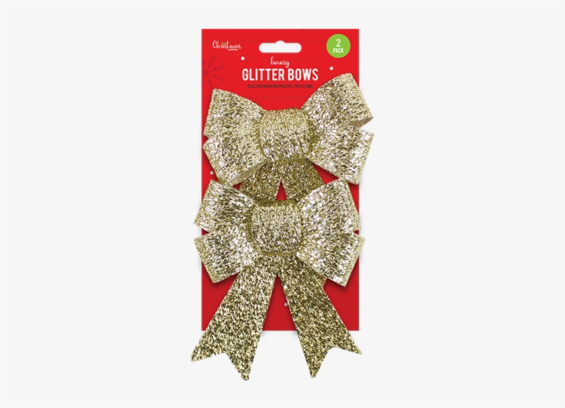 Christmas Glittered Large Bows - Sock, transparent png download