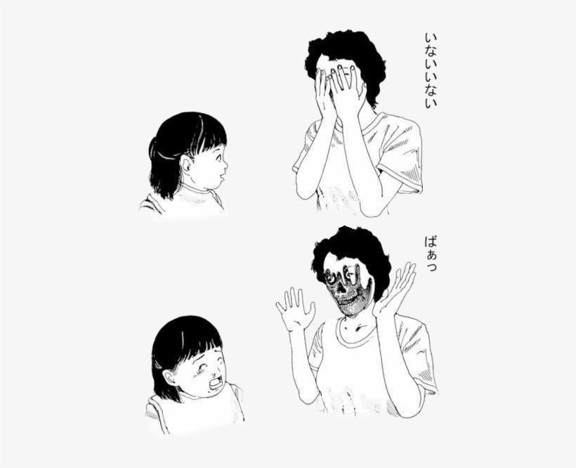 Illustration Creepy Horror Gore Manga Horror Manga - Peek A Boo Horror, transparent png download