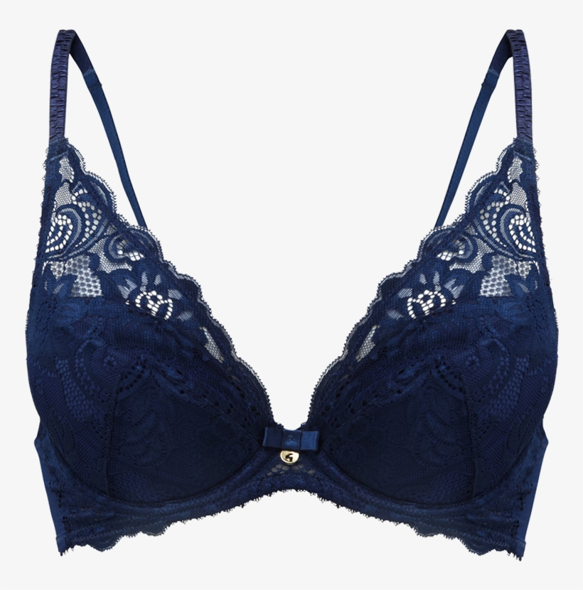 Gypsy High Apex Plunge Navy Product Front - Bra, transparent png download