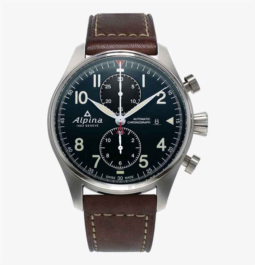 Alpina Startimer Pilot Chronograph Blue Dial Brown - Frederique Constant Fc 350rmg5b6, transparent png download