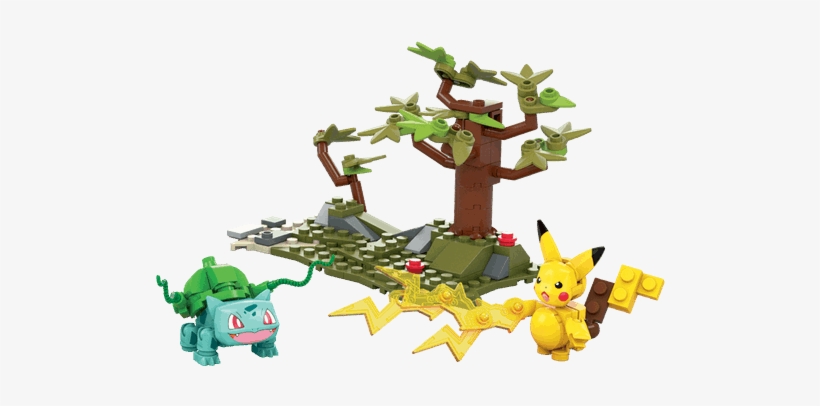 Pikachu Vs Bulbasaur Mega Construx Battle Set - Mega Construções Pokemon Produto Pikachu, transparent png download