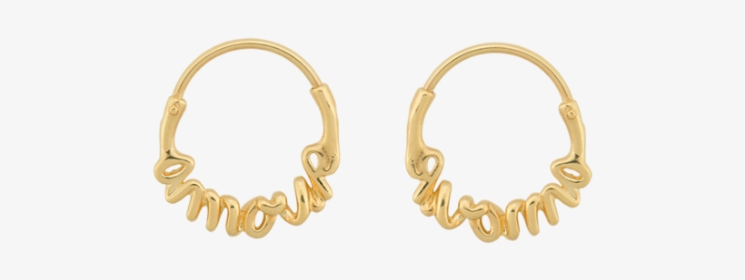 Amour Small Hoop Earring Silver Goldplated - Ring, transparent png download