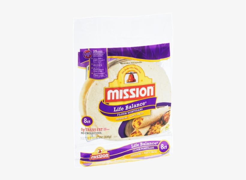 Mission Life Balance Medium Soft Taco Flour Tortillas - Mission Tortilla Chips, transparent png download