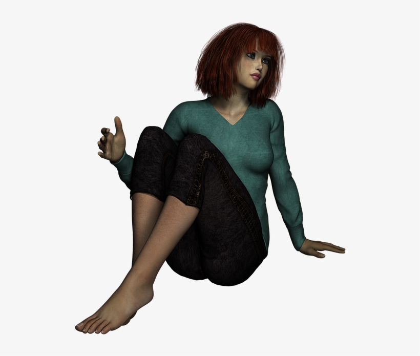 Girl, Pose, Redhead, Beautiful, Person, Model - Girl Redhead Png, transparent png download