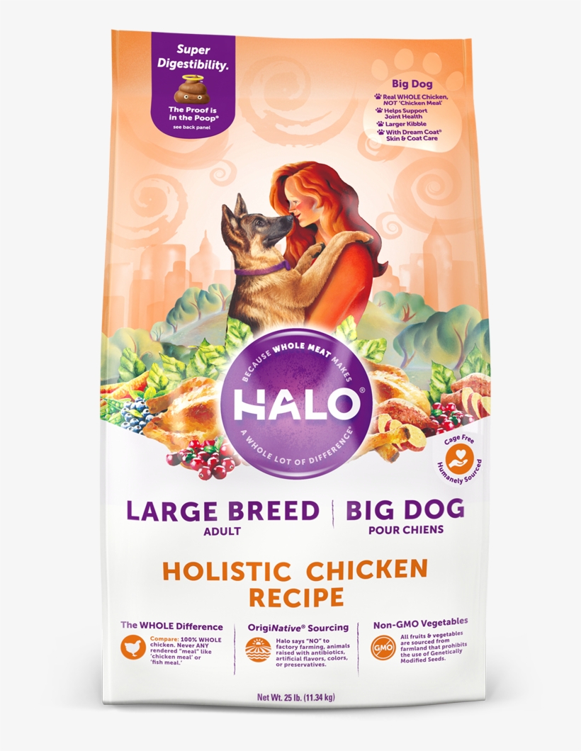 Halo® Big Dog Holistic Chicken Recipe For Large Breed - Halo Pet Food, transparent png download