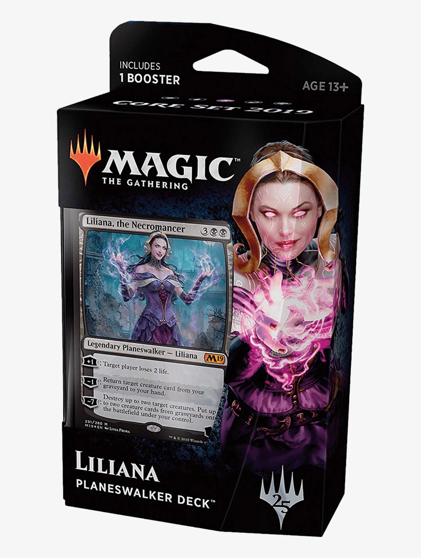 Magic The Gathering Tcg Core Set 2019 Liliana The Necromancer - Magic 2019 Planeswalker Decks, transparent png download
