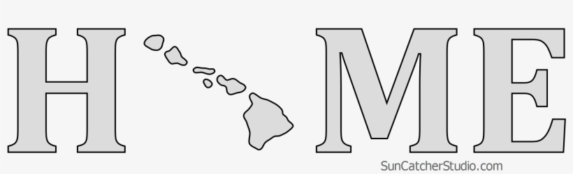 Hawaii Home Stencil Pattern Shape State Clip Art Outline, transparent png download