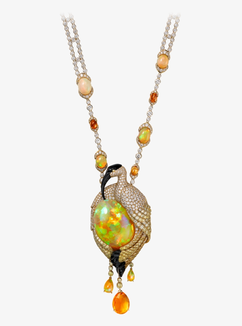 High Jewelry Necklace Yellow Gold, Opals, Fire Opals, - High Jewelry Cartier Necklace, transparent png download