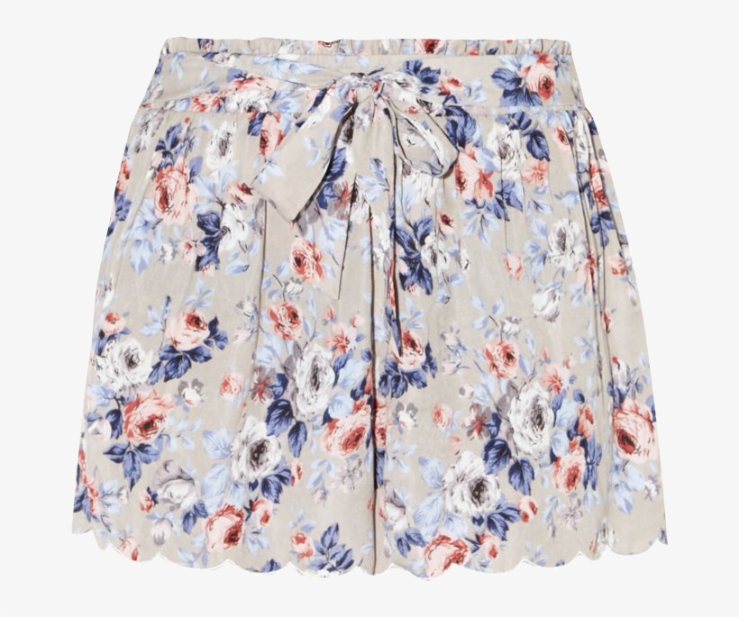 Tokyo Doll Shell Pink Floral Print Bow Front Scallop - A-line, transparent png download