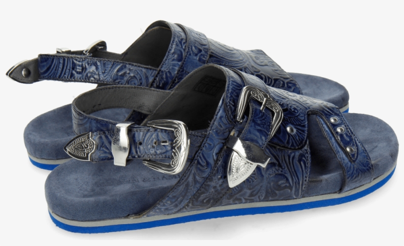 Mules Helen 2 Floral Print Moroccan Blue - Sandal, transparent png download