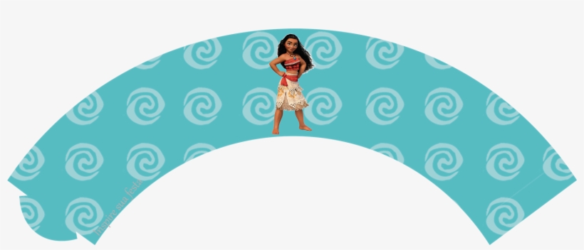 Saia Para Cupcake Personalizado Gratuito Moana Inspire - Saia De Cupcake Moana, transparent png download