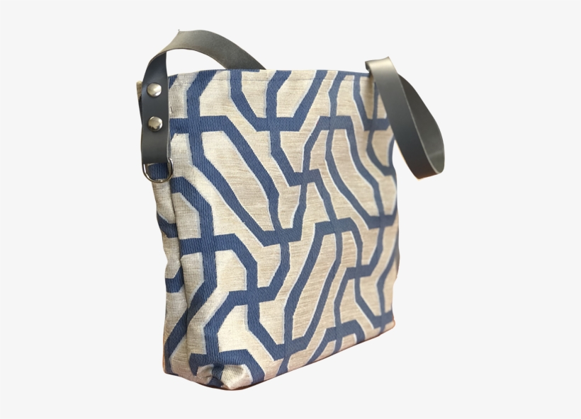 Bolso De Seda Bordada Con Figuras Geométricas En Azules - Shoulder Bag, transparent png download