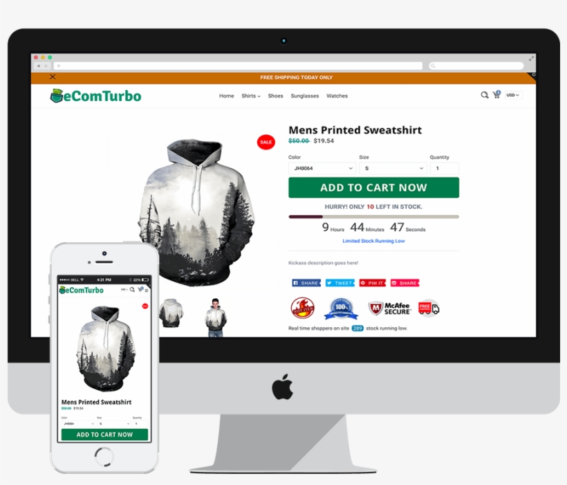 Ecom Turbo Is Used And Designed By A 7 Figure Shopify - Ecom Turbo Shopify Theme, transparent png download