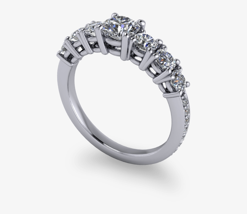 Seven Stone Eternity Ring - Pre-engagement Ring, transparent png download