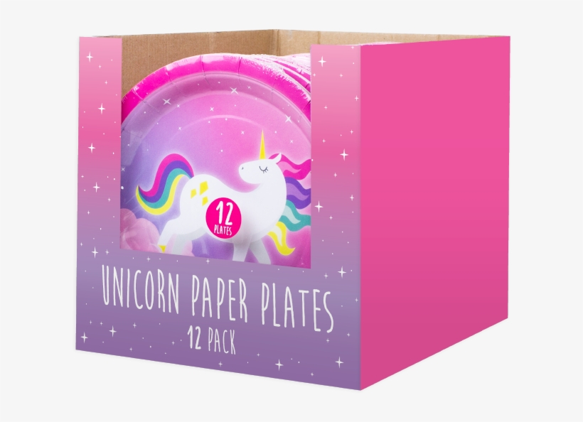 Unicorn Disposable Paper Plates 23cm - Graphic Design, transparent png download
