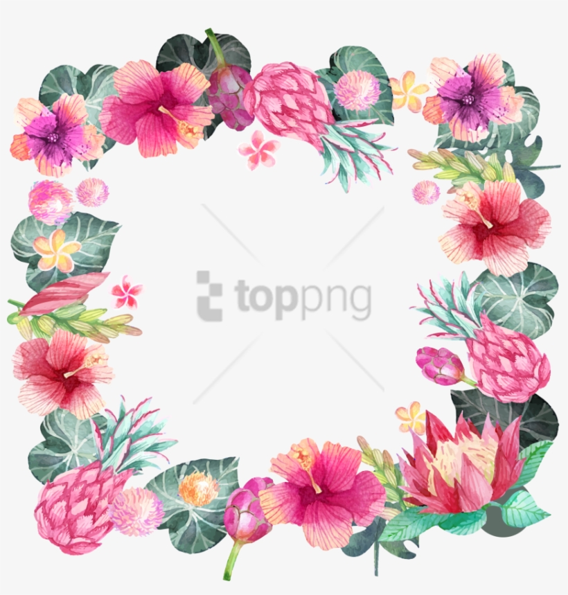 Free Png Hand Painted Flower Borders Png Image With - Watercolor Page Borders Flower, transparent png download