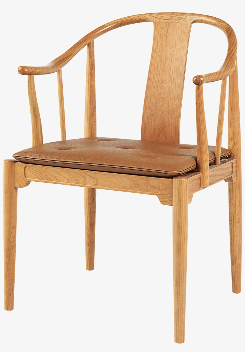 China Chair 4283 Cherry With Walnut Elegance Leather - Hans Wegner Chinese Chair, transparent png download